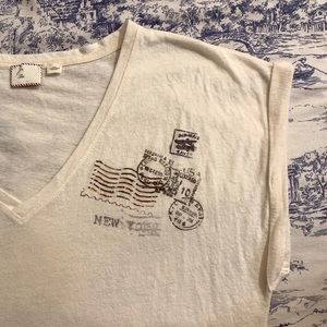 Anthropologie New York Stamp T Shirt